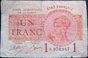 1 franc Mines domaniales de la Sarre type 1920