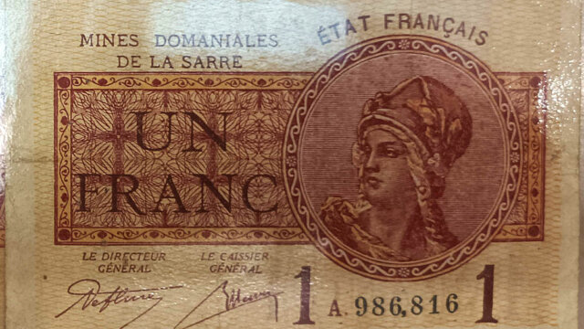 1 franc Mines domaniales de la Sarre type 1920