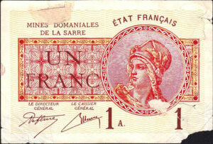 1 franc Mines domaniales de la Sarre type 1920