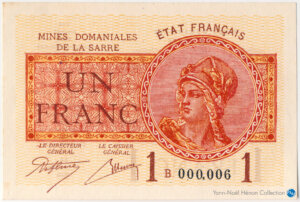 1 franc Mines domaniales de la Sarre type 1920