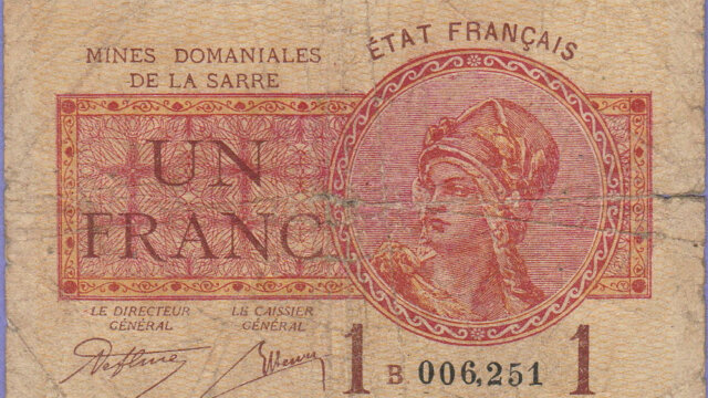 1 franc Mines domaniales de la Sarre type 1920