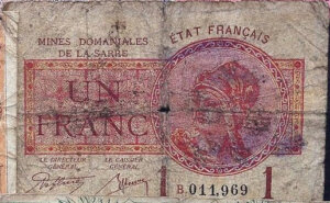 1 franc Mines domaniales de la Sarre type 1920