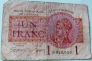 1 franc Mines domaniales de la Sarre type 1920