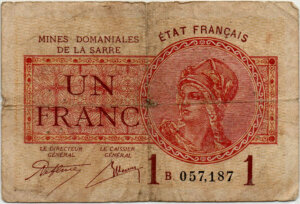 1 franc Mines domaniales de la Sarre type 1920