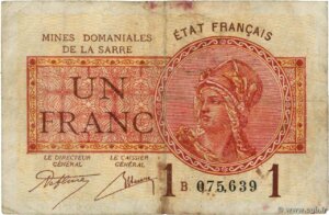 1 franc Mines domaniales de la Sarre type 1920