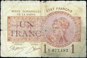 1 franc Mines domaniales de la Sarre type 1920