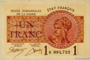 1 franc Mines domaniales de la Sarre type 1920