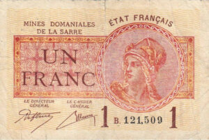 1 franc Mines domaniales de la Sarre type 1920