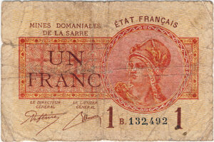 1 franc Mines domaniales de la Sarre type 1920