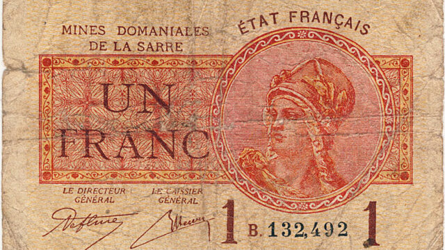 1 franc Mines domaniales de la Sarre type 1920