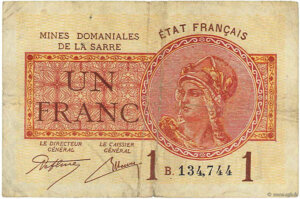 1 franc Mines domaniales de la Sarre type 1920