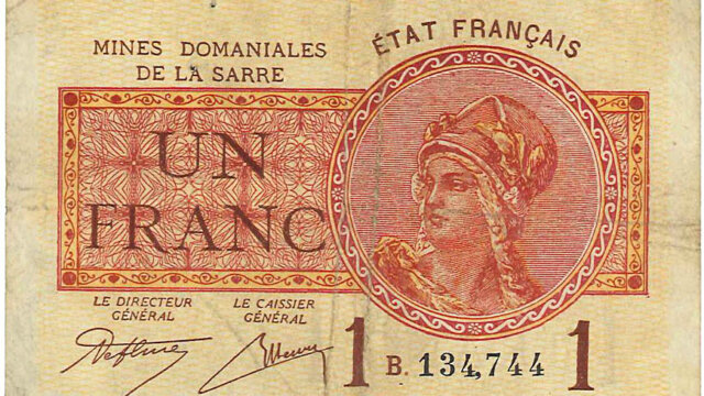 1 franc Mines domaniales de la Sarre type 1920