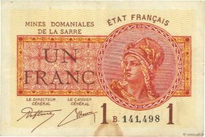 1 franc Mines domaniales de la Sarre type 1920