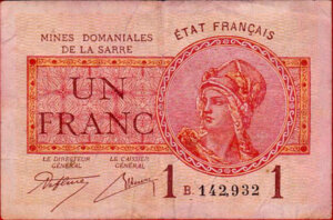 1 franc Mines domaniales de la Sarre type 1920