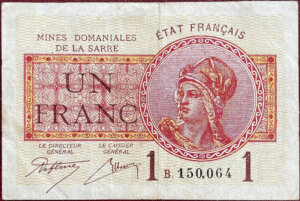 1 franc Mines domaniales de la Sarre type 1920