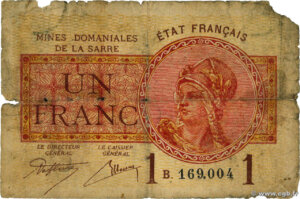 1 franc Mines domaniales de la Sarre type 1920