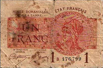 1 franc Mines domaniales de la Sarre type 1920