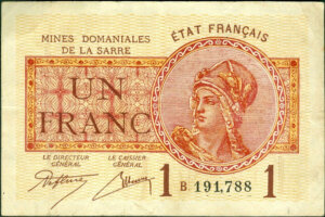 1 franc Mines domaniales de la Sarre type 1920