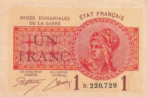 1 franc Mines domaniales de la Sarre type 1920