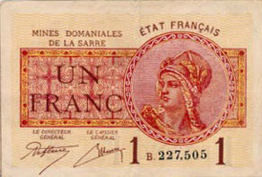 1 franc Mines domaniales de la Sarre type 1920