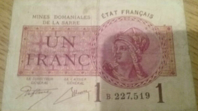 1 franc Mines domaniales de la Sarre type 1920