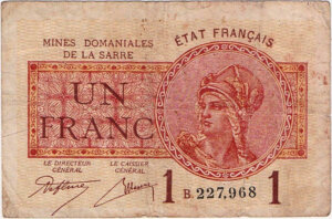 1 franc Mines domaniales de la Sarre type 1920