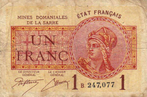 1 franc Mines domaniales de la Sarre type 1920