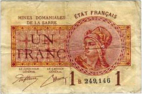 1 franc Mines domaniales de la Sarre type 1920