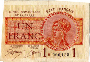 1 franc Mines domaniales de la Sarre type 1920