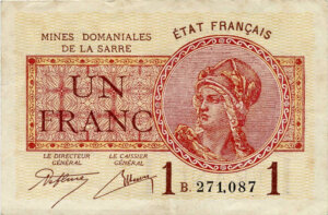 1 franc Mines domaniales de la Sarre type 1920