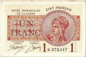 1 franc Mines domaniales de la Sarre type 1920