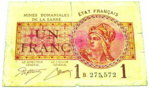 1 franc Mines domaniales de la Sarre type 1920