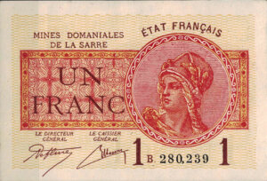 1 franc Mines domaniales de la Sarre type 1920