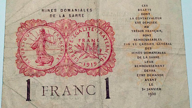 1 franc Mines domaniales de la Sarre type 1920