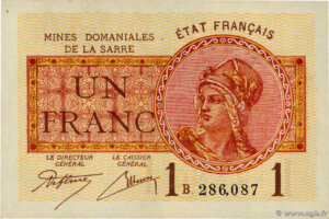 1 franc Mines domaniales de la Sarre type 1920