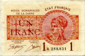 1 franc Mines domaniales de la Sarre type 1920