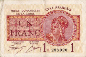 1 franc Mines domaniales de la Sarre type 1920