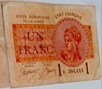 1 franc Mines domaniales de la Sarre type 1920