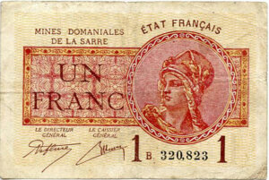 1 franc Mines domaniales de la Sarre type 1920