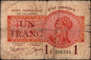 1 franc Mines domaniales de la Sarre type 1920