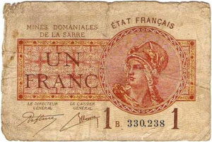 1 franc Mines domaniales de la Sarre type 1920