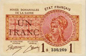 1 franc Mines domaniales de la Sarre type 1920