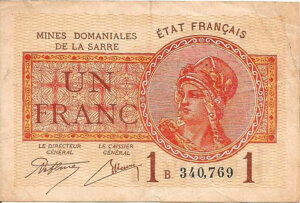 1 franc Mines domaniales de la Sarre type 1920