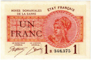 1 franc Mines domaniales de la Sarre type 1920