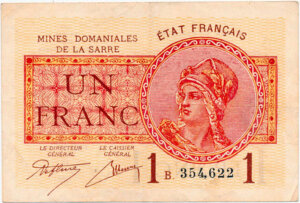 1 franc Mines domaniales de la Sarre type 1920