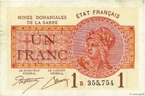 1 franc Mines domaniales de la Sarre type 1920