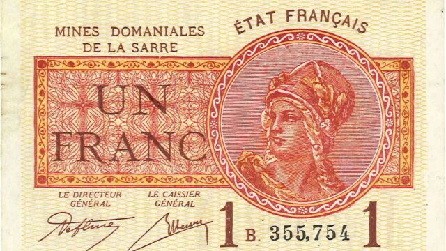 1 franc Mines domaniales de la Sarre type 1920