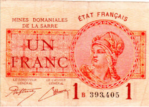 1 franc Mines domaniales de la Sarre type 1920