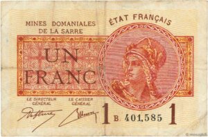 1 franc Mines domaniales de la Sarre type 1920