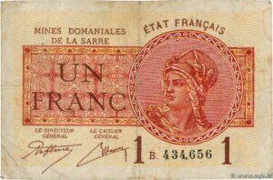 1 franc Mines domaniales de la Sarre type 1920